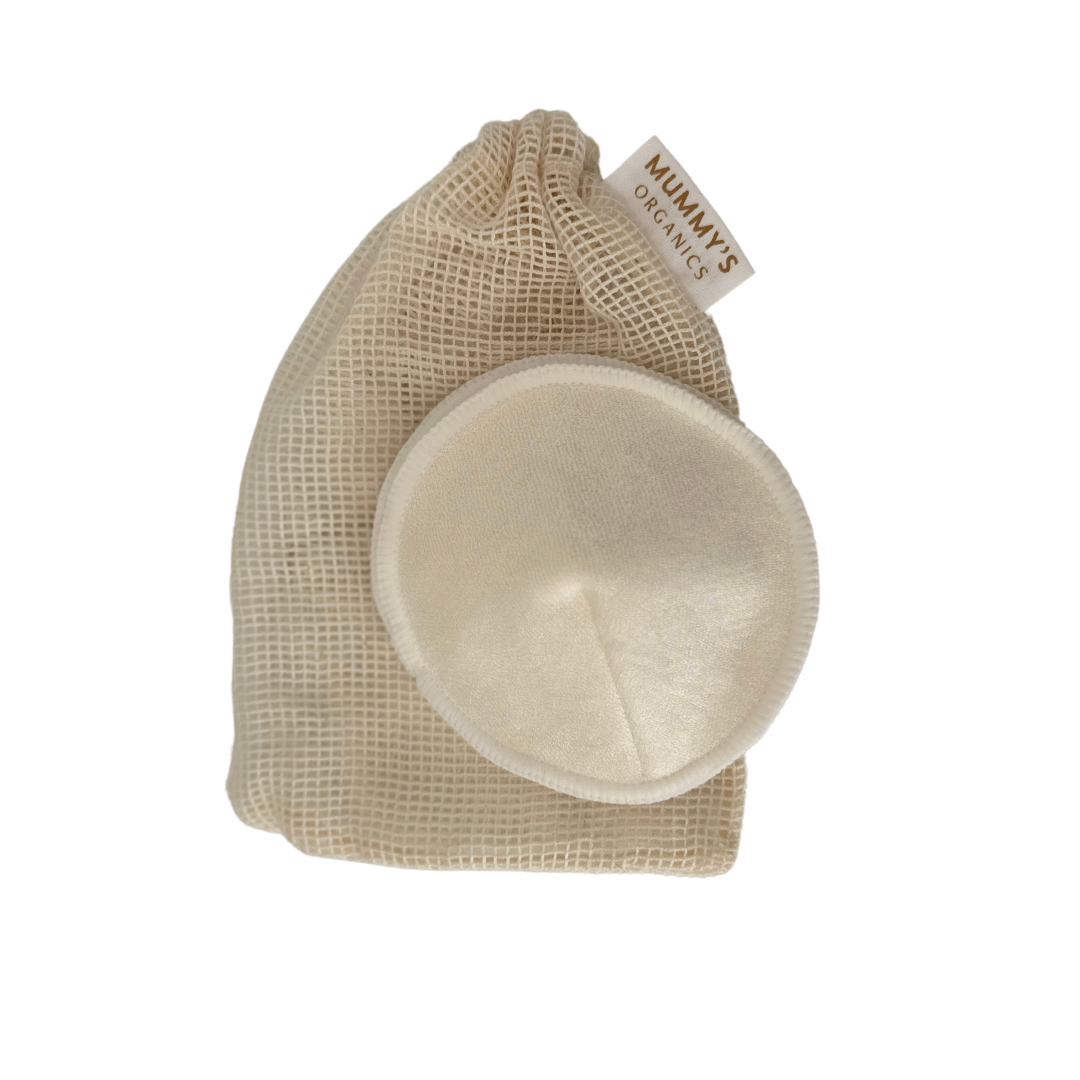 Photo of Mummy&#39;s Organics Reusable Bamboo &amp; Cotton Breast Pads (6-Pack) the cotton bag